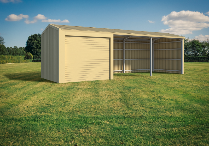 Double Horse Shelter with Storage - Gable Roof - Image 5